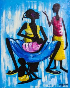 M'Hengo - Congo Brazza - Femme qui nourrit son enfant - Brazza Art Galerie - Syma News - Syma Mobile - Florence Yeremian