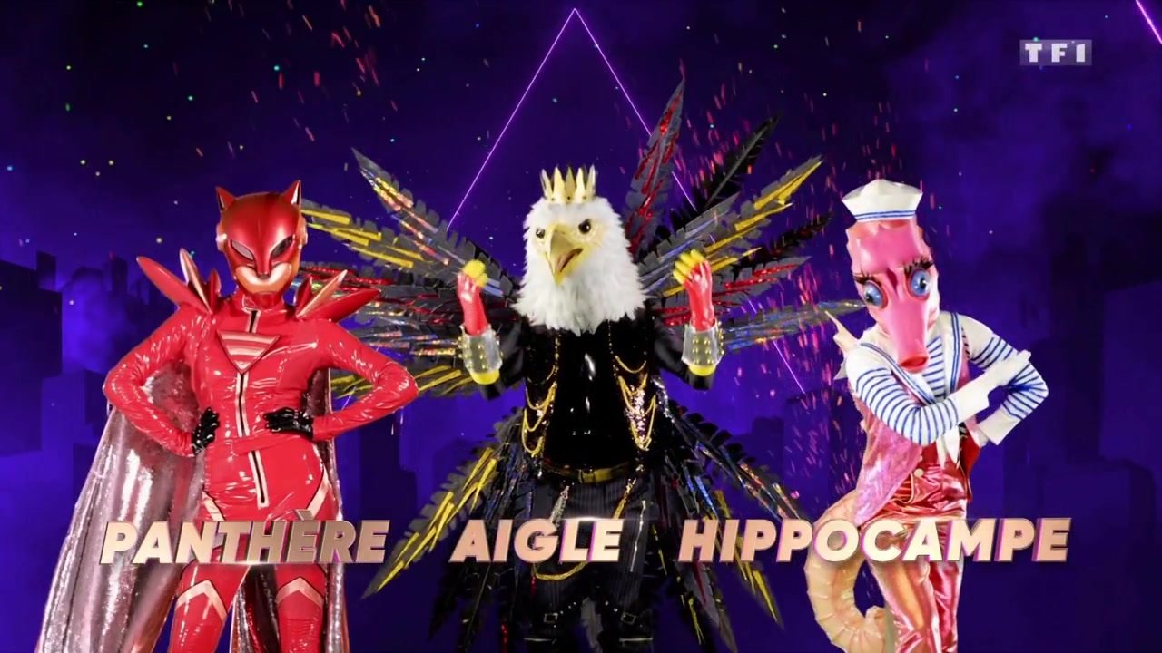 Mask Singer - TF1 - costumes - panthère - aigle - hippocampe