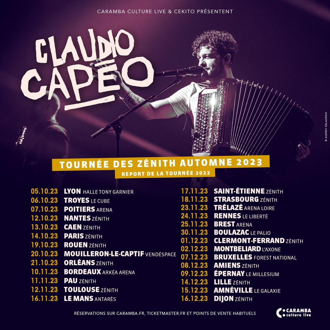 Claudio Capéo - tournée des zéniths - 2023 - report -