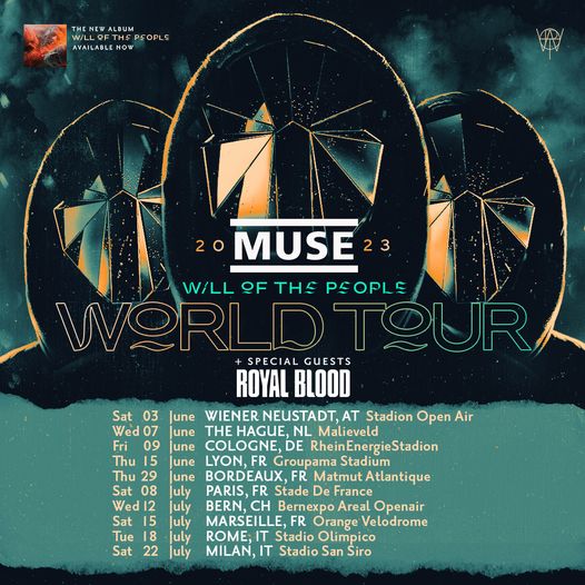 Muse - Will of the people world tour - Europe - Stades -
