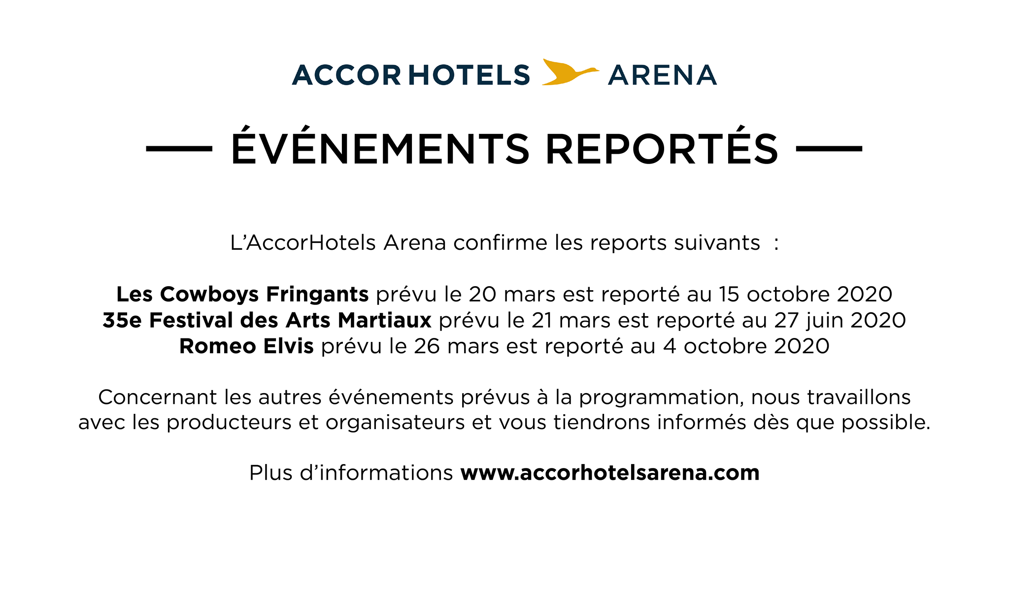 AccorHotels Arena - communiqué 