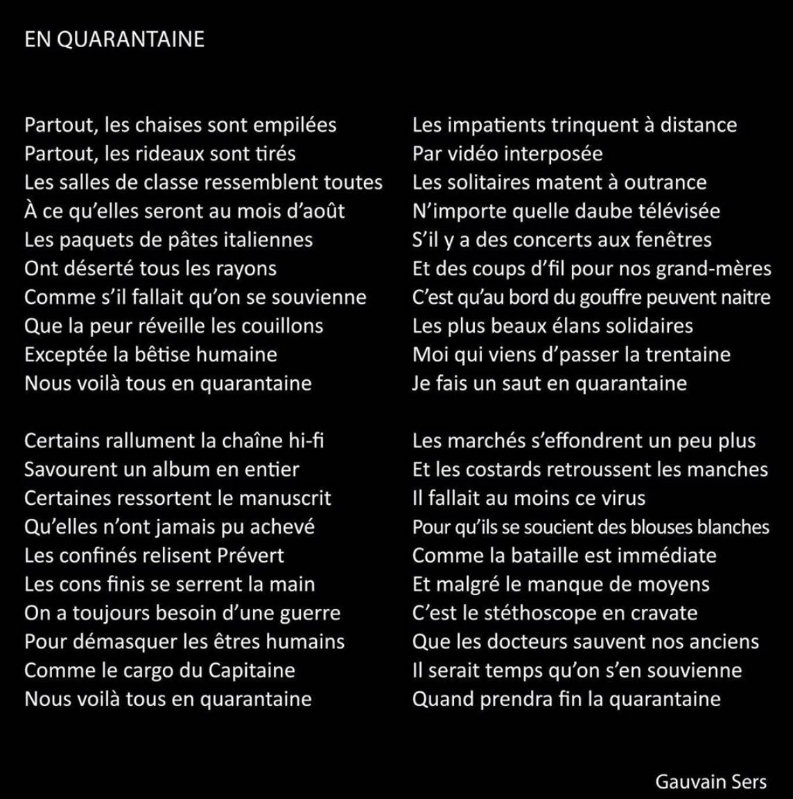 Gauvain Sers - En quarantaine - confinement