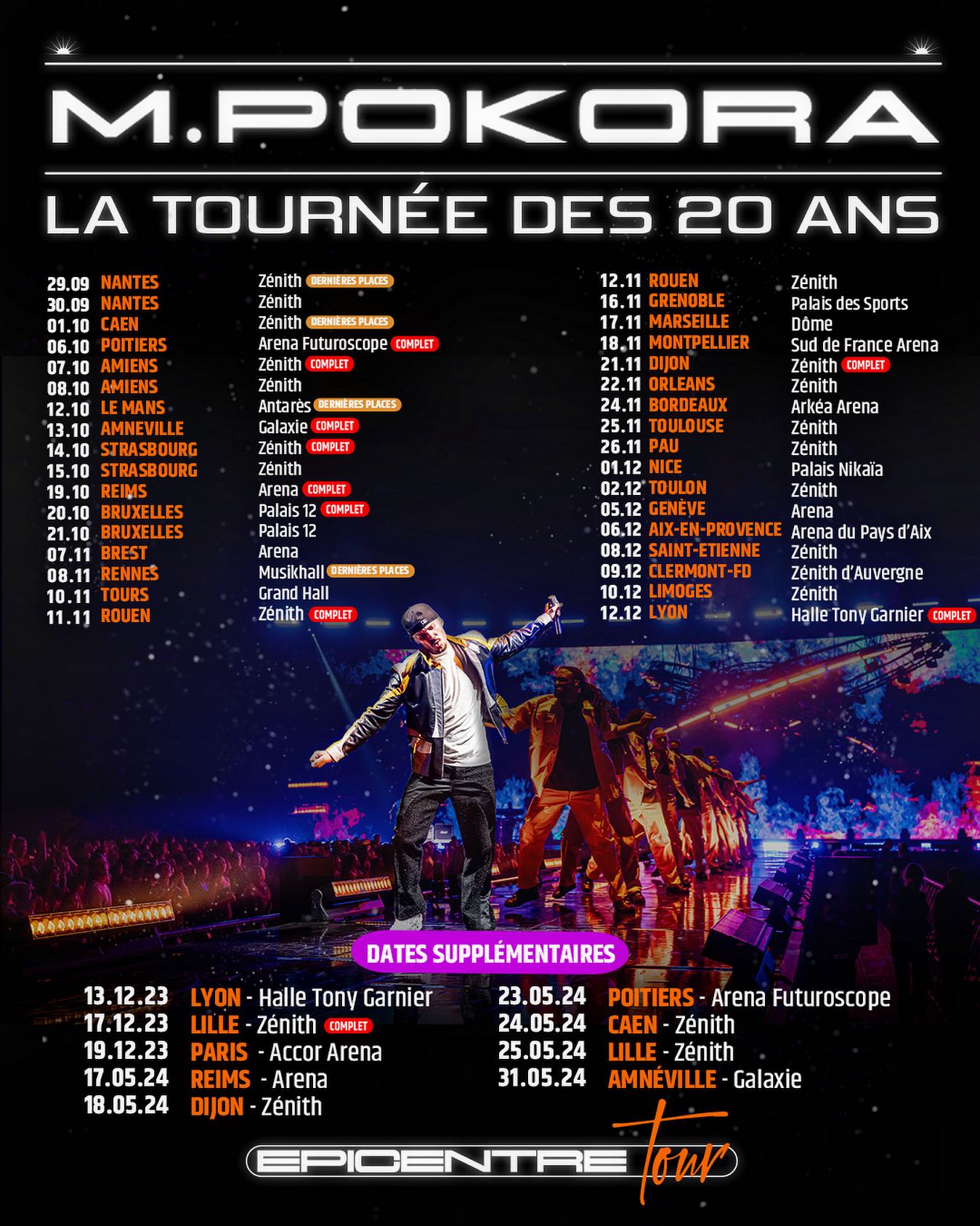 M Pokora - Epicentre tour - la tournée des 20 ans -