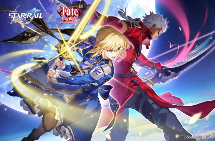 honkai star rail mihoyo hoyoverse rpg jrpg jeu de role free to play tour par tour ios android ps5 jeu video pc fate stay night saber archer